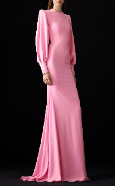 Shop Alex Perry Davis-long Bishop Sleeve Crepe Gown