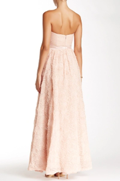 Shop Adrianna Papell Strapless Lace Dress In Blush
