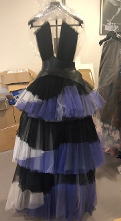 Shop Isabel Sanchis Sleeveless Samy Evening Gown In Black/purple