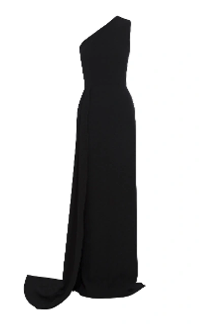 Shop Alex Perry Gray-one Shoulder Crepe Gown