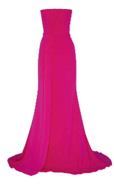 Shop Alex Perry Garnet-strapless Satin Crepe Gown