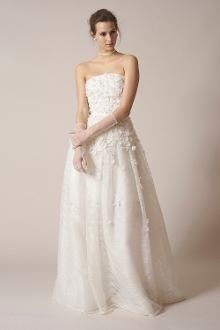 Sachin Babi Noir Bridal Floral Embroidered Strapless Gia Gown In