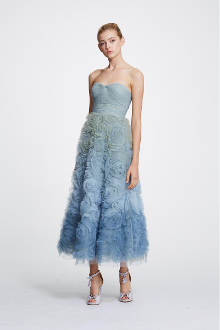 marchesa notte strapless ombre gown