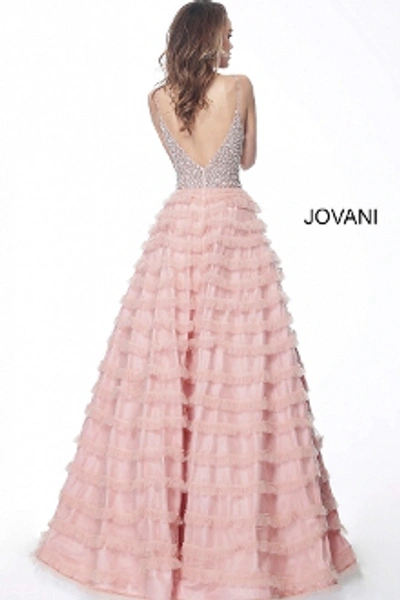 Shop Jovani Sleeveless Beaded Bodice Evening Gown In Blush