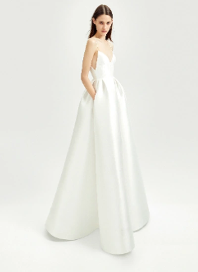 Shop Alex Perry Bridal Maddison-sleeveless Silk Gown B041 In White