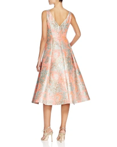 Shop Adrianna Papell Sleeveless Jacquard Midi Dress In Pink Multi