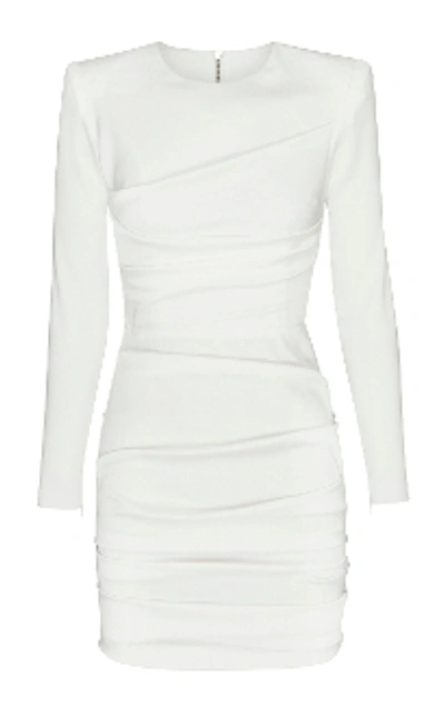 Shop Alex Perry Blaze-long Sleeve Ruched Satin Mini Dress