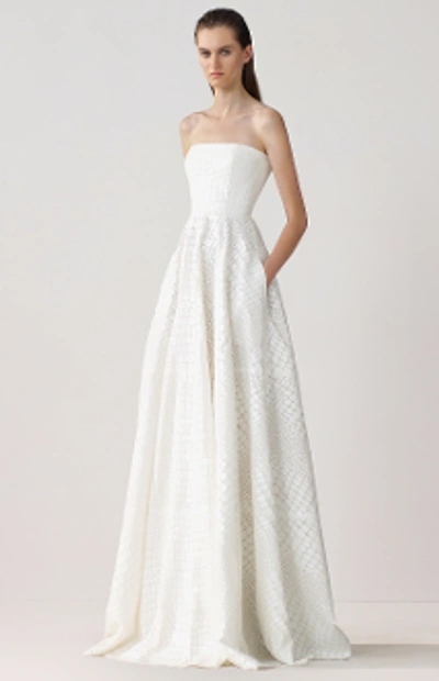 Shop Alex Perry Adams-strapless Georgette Gown