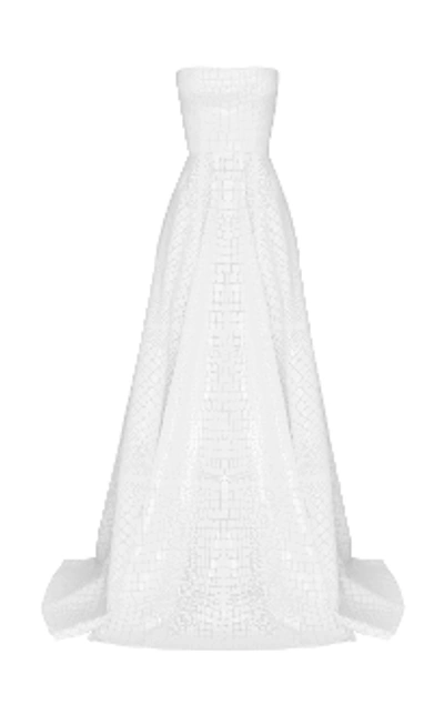 Shop Alex Perry Adams-strapless Georgette Gown