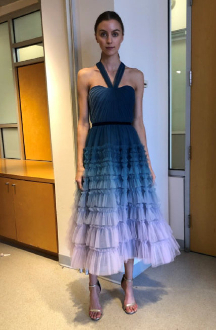 Marchesa Notte Ombre Textured Tulle Midi Dress N37m1164 In Teal Modesens