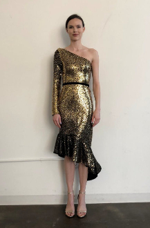 black and gold sequin party dress