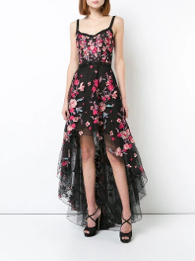 Shop Marchesa Notte Red Sleeveless High_low Evening Gown N22g0614 In Black