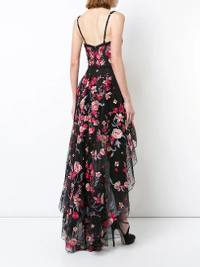 Shop Marchesa Notte Red Sleeveless High_low Evening Gown N22g0614 In Black