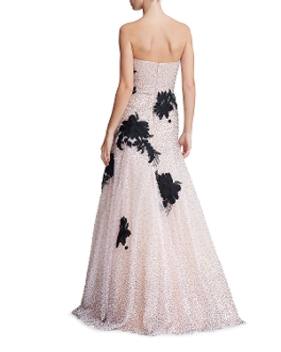 Shop Marchesa Embellished Strapless Tulle Gown