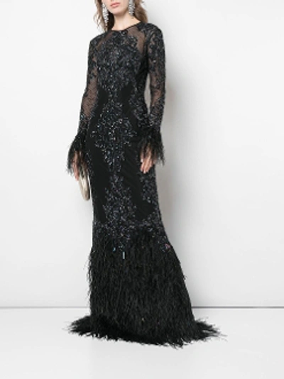 Shop Zuhair Murad Black Moya Gown