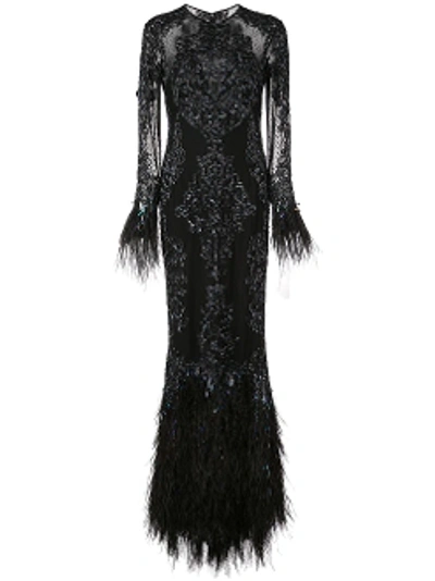 Shop Zuhair Murad Black Moya Gown