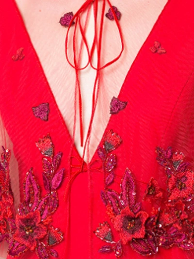 Shop Marchesa Notte 2-piece Red Crepe Evening Gown W/ Cape