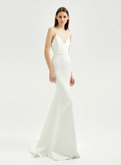 Shop Alex Perry Bridal Cameron-satin Crepe Gown B030 In White