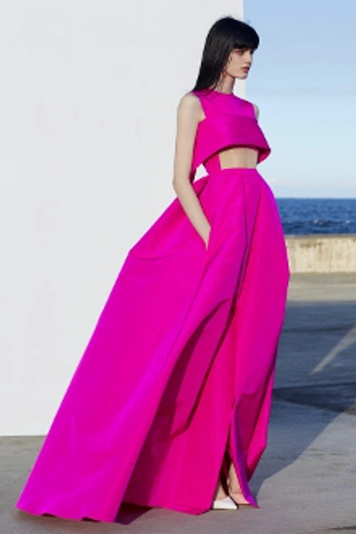 Shop Alex Perry Jule Cuff Gown In Shocking Pink