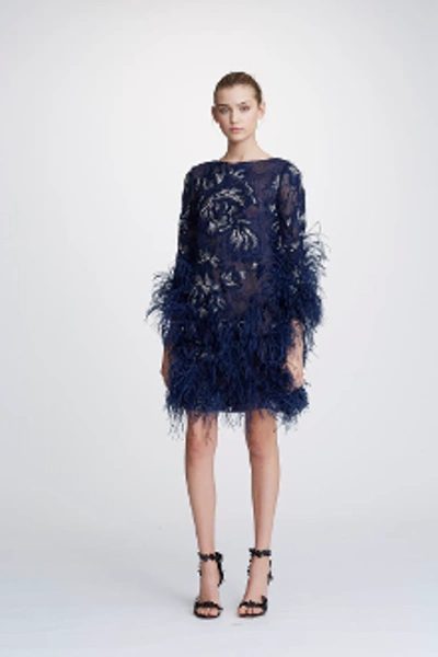 Shop Marchesa Embroidered Lace Mini Cocktail Dress