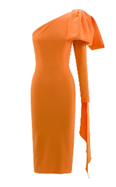 Shop Alex Perry Wade-one Shoulder Crepe Midi Dress