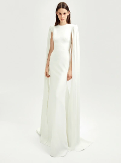 Shop Alex Perry Bridal Victoria-satin Crepe Gown B028 In White