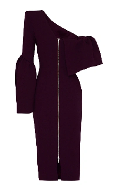 Shop Alex Perry Rhys-satin Crepe One Shoulder Midi Dress