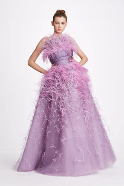 Shop Marchesa Tulle Strapless Ball Gown