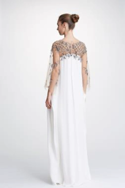 Shop Marchesa Crystal Embroidered Caftan Gown