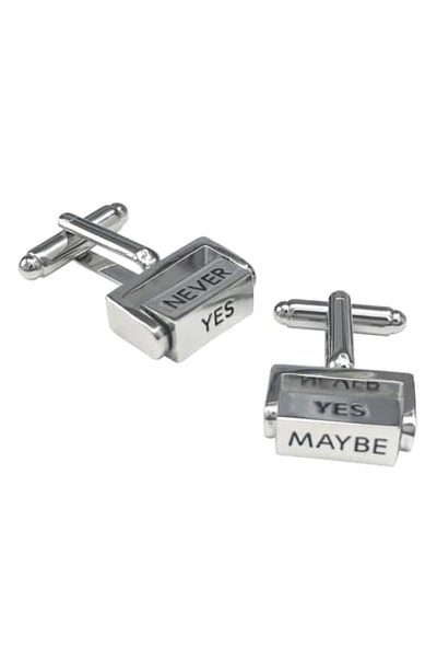 Shop Link Up Yes No Maybe Cuff Links In Silver