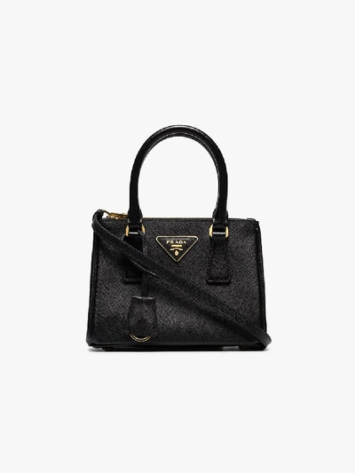 Shop Prada Black Mini Galleria Tote Bag