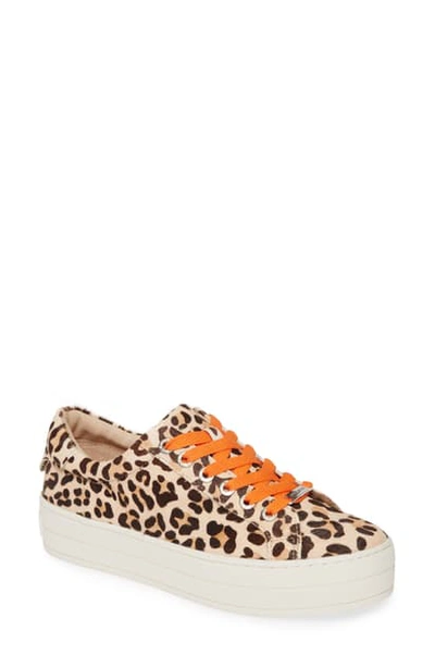 Shop Jslides Hippie Platform Sneaker In Natural Leather/ Orange