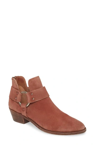 Shop Frye Ray Low Harness Bootie In Rosewood Suede