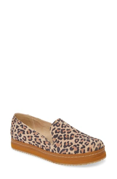 Shop Toms Palma Leather Slip-on Sneaker In Desert Tan Leopard Suede