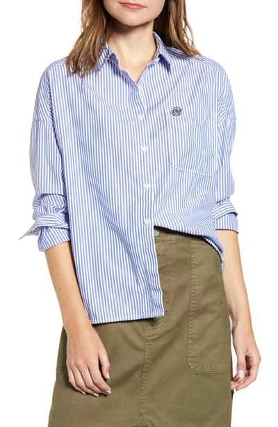 Shop Alex Mill Oversize Stripe Shirt In Blue/ White