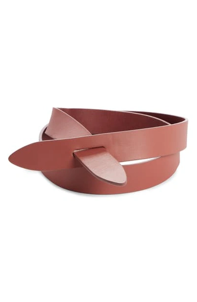 Shop Isabel Marant Lecce Leather Tie Belt In Rosewood