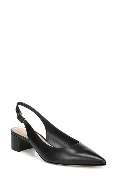 Shop Via Spiga Giana Slingback Pointed Toe Pump In Black Leather