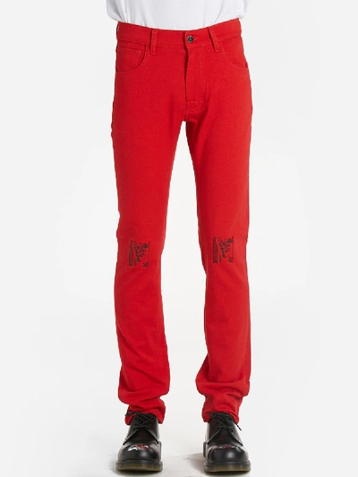 Shop Raf Simons Jeans In Red