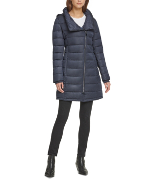 dkny hooded down puffer coat