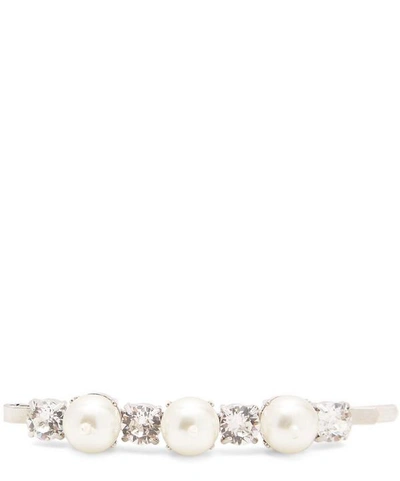 Shop Simone Rocha Seven-stone Crystal Hair Clip In Silver