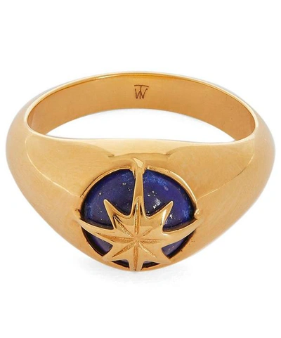 Shop Theodora Warre Gold-plated Lapis Lazuli Star Pinky Ring