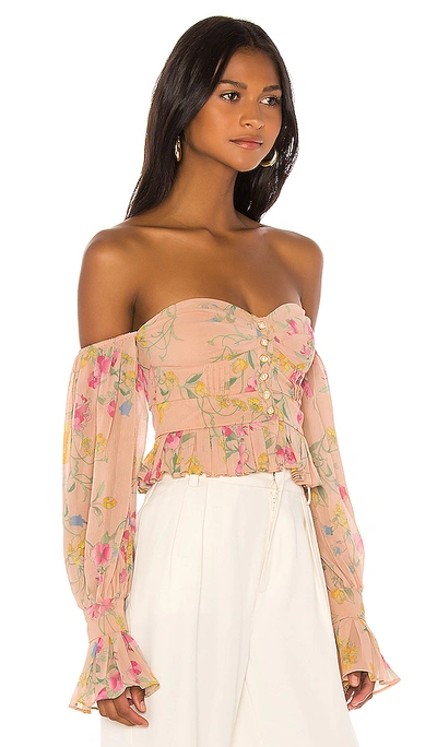 Shop Song Of Style Kinney Top In Nude Blossom
