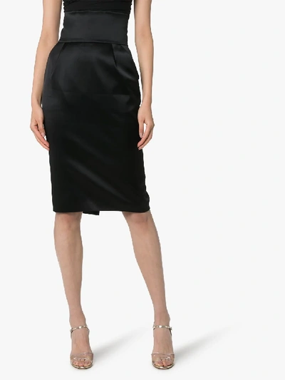 Shop Alexandre Vauthier High-waisted Pencil Skirt In Black