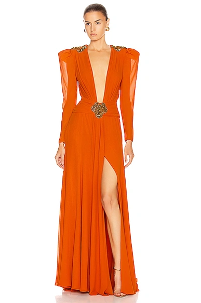 Shop Dundas Embellished Dress In Orange