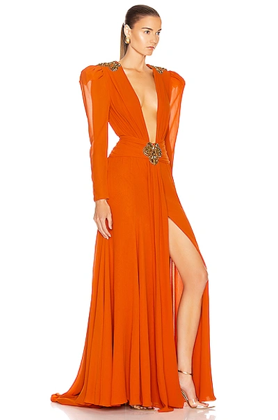 Shop Dundas Embellished Dress In Orange