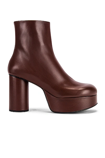 Shop Jil Sander Chunky Ankle Boots In Dark Brown