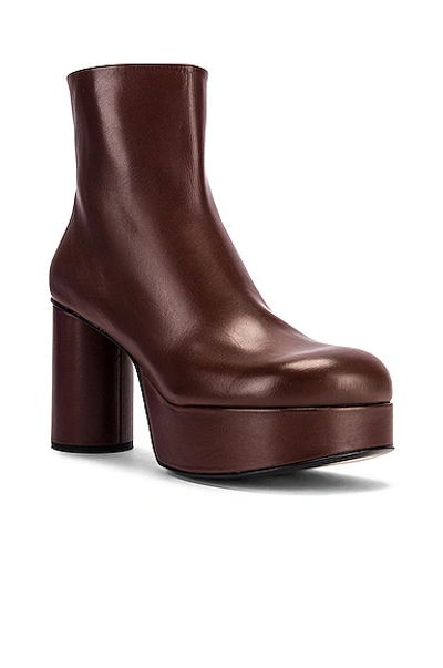 Shop Jil Sander Chunky Ankle Boots In Dark Brown