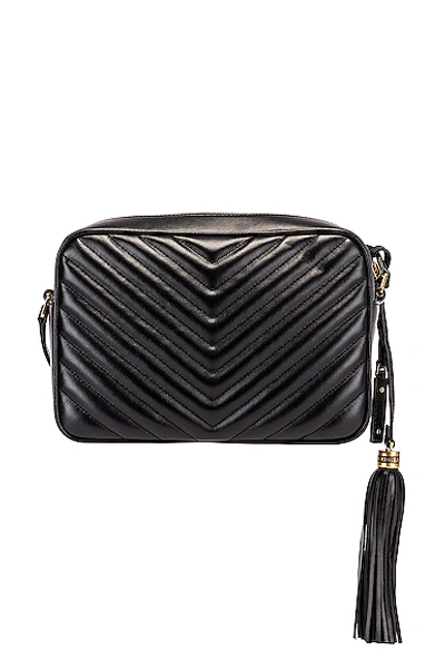 Shop Saint Laurent Medium Monogramme Lou Satchel Bag In Black