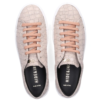 Shop Hide & Jack Low-top Sneakers Low Top Sneaker Calfskin Logo Beige