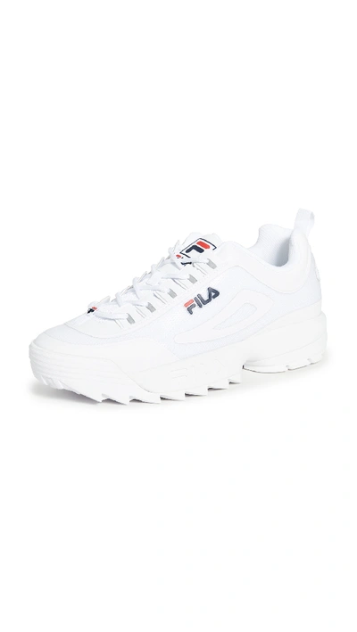 Shop Fila Disruptor Ii No-sew Sneakers In White/navy/red